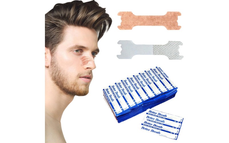 Paket 100 obližev za nos, smrčanje, obliži za nos za boljše dihanje, trakovi za nos proti smrčanju, zaviralec smrčanja, takojšnje lajšanje zamašenega nosu, izboljšanje spanca